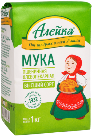 Мука пшеничная В/с "Алейка" 1 кг